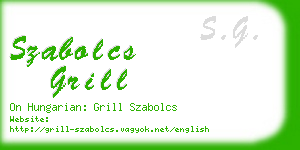 szabolcs grill business card